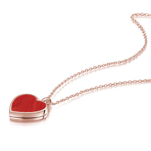 Coral Modern Heart Locket – Rose Gold