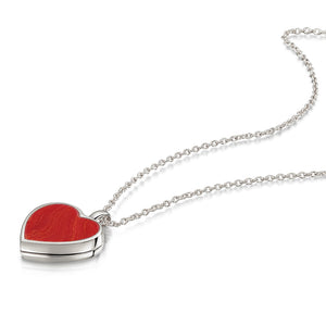 Coral Modern Heart Locket – Silver