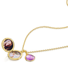 Load image into Gallery viewer, Round Birthstone Personalised Locket – Gold
