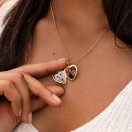 Diamond Set Personalised Heart Locket – Gold