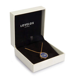 Lapis Lazuli Modern Round Locket – Gold