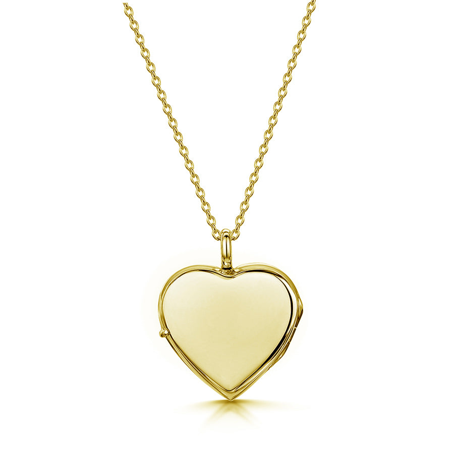 Full Scroll Heart Engraved Locket – Gold