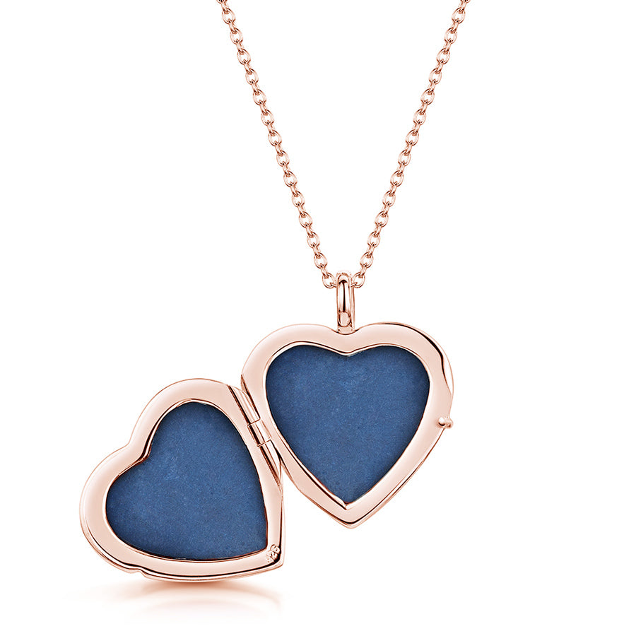 Full Scroll Heart Engraved Locket – Rose Gold