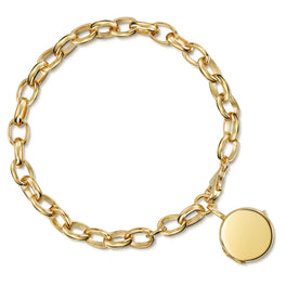 Links Round Locket Bracelet – Gold