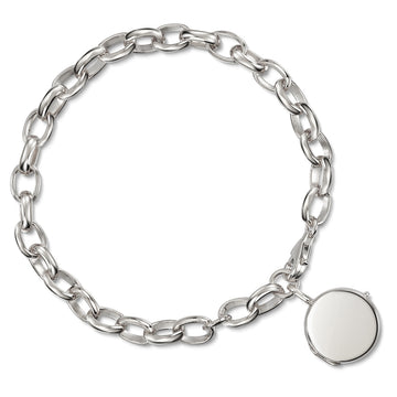 Sterling Silver Circle Locket Bracelet