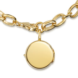 Links Round Locket Bracelet – Gold